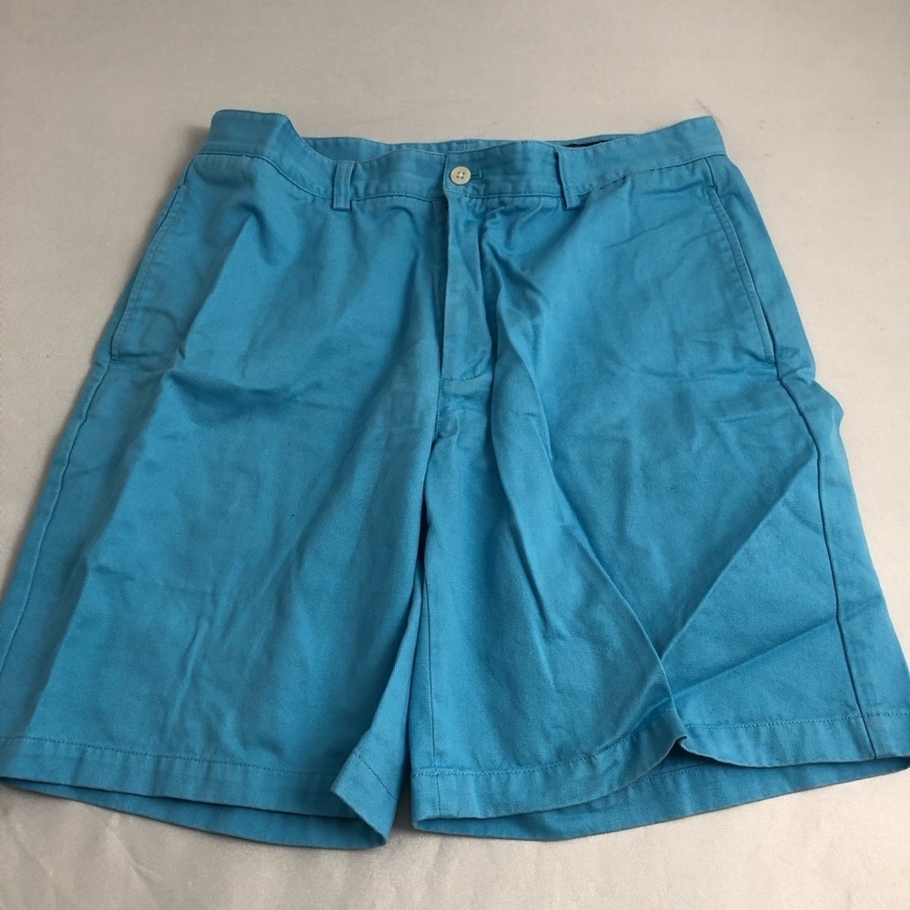 Vineyard Vines turquoise flat front cotton Club shorts